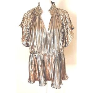 NWT THML Metallic Gold Blouse